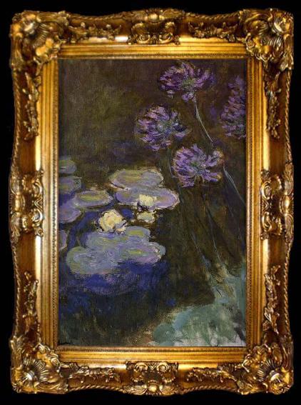 framed  Claude Monet Water Lilies and Agapanthus Lilies, ta009-2
